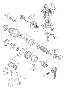 Page 1 Diagram and Parts List for 6980FD  Makita Drill