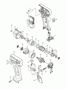 Page 1 Diagram and Parts List for BTW072Z  Makita Drill