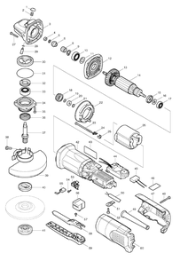 Page 1 Diagram and Parts List for 9565PCV  Makita Grinder
