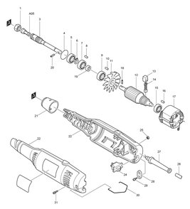 Fig-0 Diagram and Parts List for 906 Type-1 Makita Sander Grinder