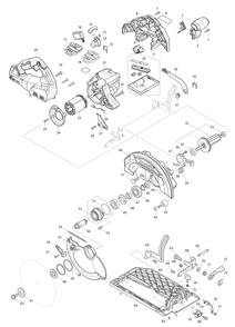 Fig-0 Diagram and Parts List for XSH07ZU  Makita Circular Saw