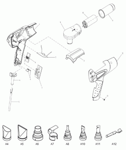 Page 1 Diagram and Parts List for HG5012  Makita Heat Gun