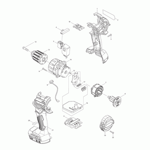 Page 1 Diagram and Parts List for XFD12R  Makita Drill
