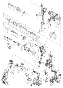 Fig-0 Diagram and Parts List for GRH01ZW  Makita Hammer Drill