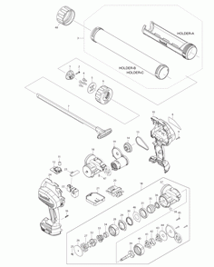 Page 1 Diagram and Parts List for XGC01Z  Makita Heat Gun
