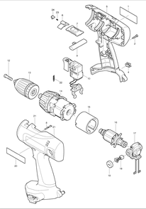 Page 1 Diagram and Parts List for 6347D  Makita Drill