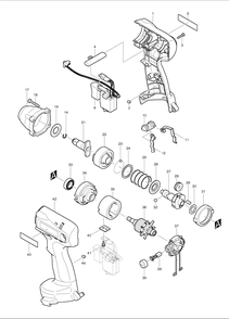 Page 1 Diagram and Parts List for 6917FD  Makita Drill