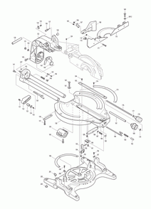 Page 1 Diagram and Parts List for LS1214LX1 Type 1 Makita Saw