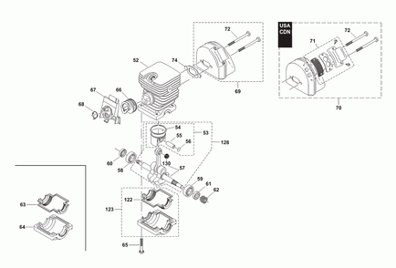 Page 2 Diagram and Parts List for DCS4610  Makita Saw