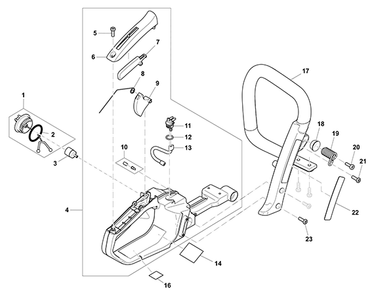 Diagram 1 Diagram and Parts List for EA3200SRBB  Makita Chainsaw