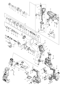 Fig-0 Diagram and Parts List for GRH01Z  Makita Hammer Drill