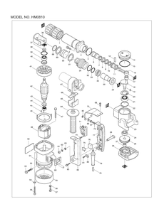 Page 1 Diagram and Parts List for HM0810  Makita Demolition Hammer