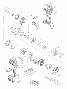 Page 1 Diagram and Parts List for XDT12T  Makita Drill