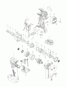 Page 2 Diagram and Parts List for BTD044Z Type 1 Makita Drill