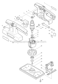Page A Diagram and Parts List for 9035  Makita Sander Polisher