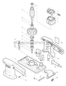 Part Location Diagram of 251304-5 Makita Countersunk Head Screw M4X12