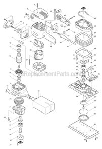 Page A Diagram and Parts List for 9046  Makita Sander Polisher
