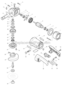 Page A Diagram and Parts List for 9047L  Makita Angle Grinder