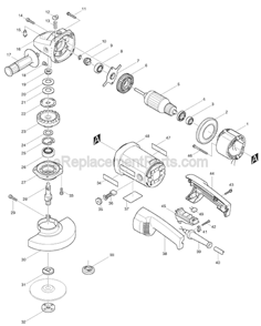 Page A Diagram and Parts List for 9049  Makita Angle Grinder