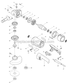 Page A Diagram and Parts List for 9069  Makita Angle Grinder