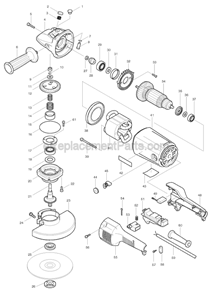 Part Location Diagram of 416998-5 Makita Lock Button