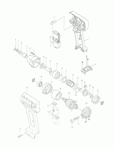 Page 1 Diagram and Parts List for BTD040Z  Makita Drill