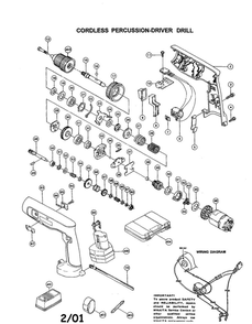 Cordless Percussion-Driver Drill Diagram and Parts List for 8412DWG  Makita Drill
