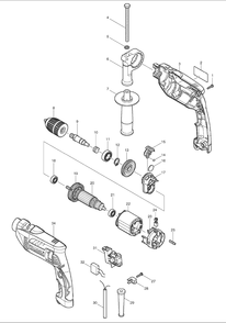 Page 1 Diagram and Parts List for HP1641  Makita Drill