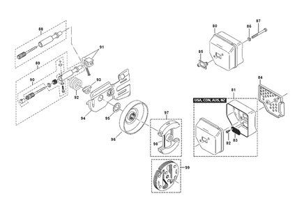 Part Location Diagram of 021174301 Makita Muffler