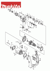 Page 1 Diagram and Parts List for 6807 Type 2 Makita Screwdriver