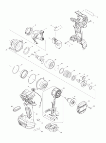 Page 1 Diagram and Parts List for XWT02MB  Makita Drill