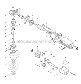 Part Location Diagram of 221357-8 Makita Spiral Bevel Gear 11