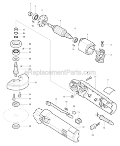 Part Location Diagram of 224545-6 Makita Lock Nut 10-35
