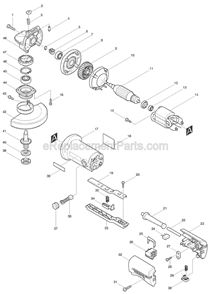Part Location Diagram of 224554-5 Makita Lock Nut 14-45
