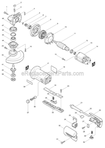 Page A Diagram and Parts List for 9528PB  Makita Angle Grinder