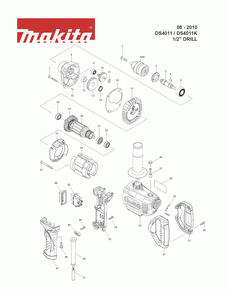 Page 1 Diagram and Parts List for DS4011K  Makita Drill
