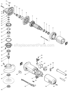 Part Location Diagram of 741407-8-1 Makita Grinding Wheel - 5-inch Diamet