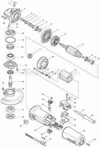 Part Location Diagram of 158194-6 Makita Rear Cover