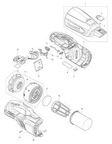 Fig-0 Diagram and Parts List for XLC03ZBX4  Makita Upright Vacuum