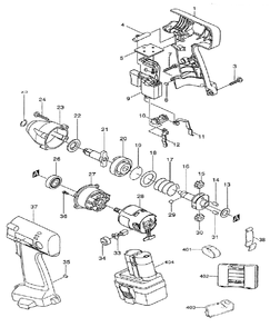 Page 1 Diagram and Parts List for 6909DWA  Makita Drill