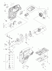 Page 1 Diagram and Parts List for VJ06R1J  Makita Saw