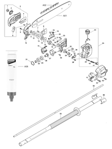 Fig-0 Diagram and Parts List for XAU01ZB  Makita Pole Saw