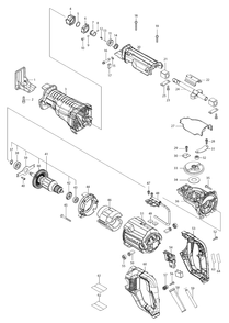 Fig-0 Diagram and Parts List for JR3051T  Makita Reciprocating Saw
