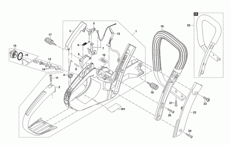 Page 7 Diagram and Parts List for PS-4600S  Makita Saw
