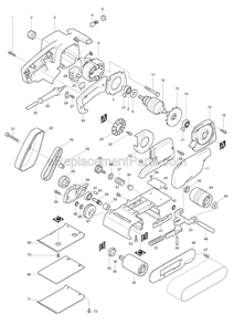 Part Location Diagram of 342466-1 Makita Steel Plate