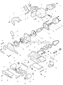 Page A Diagram and Parts List for 9921  Makita Sander Polisher