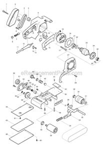 Part Location Diagram of 163104-0 Makita Tension Roller Arm