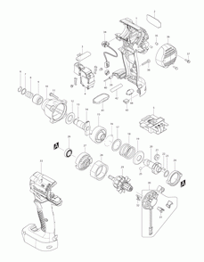 Page 1 Diagram and Parts List for BTD103Z  Makita Drill