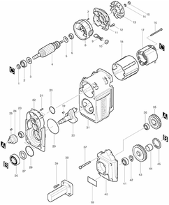 Diagram 1 Diagram and Parts List for HM1810X3  Makita Demolition Hammer