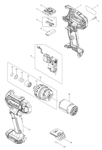 Fig-0 Diagram and Parts List for FD10Z  Makita Screwdriver